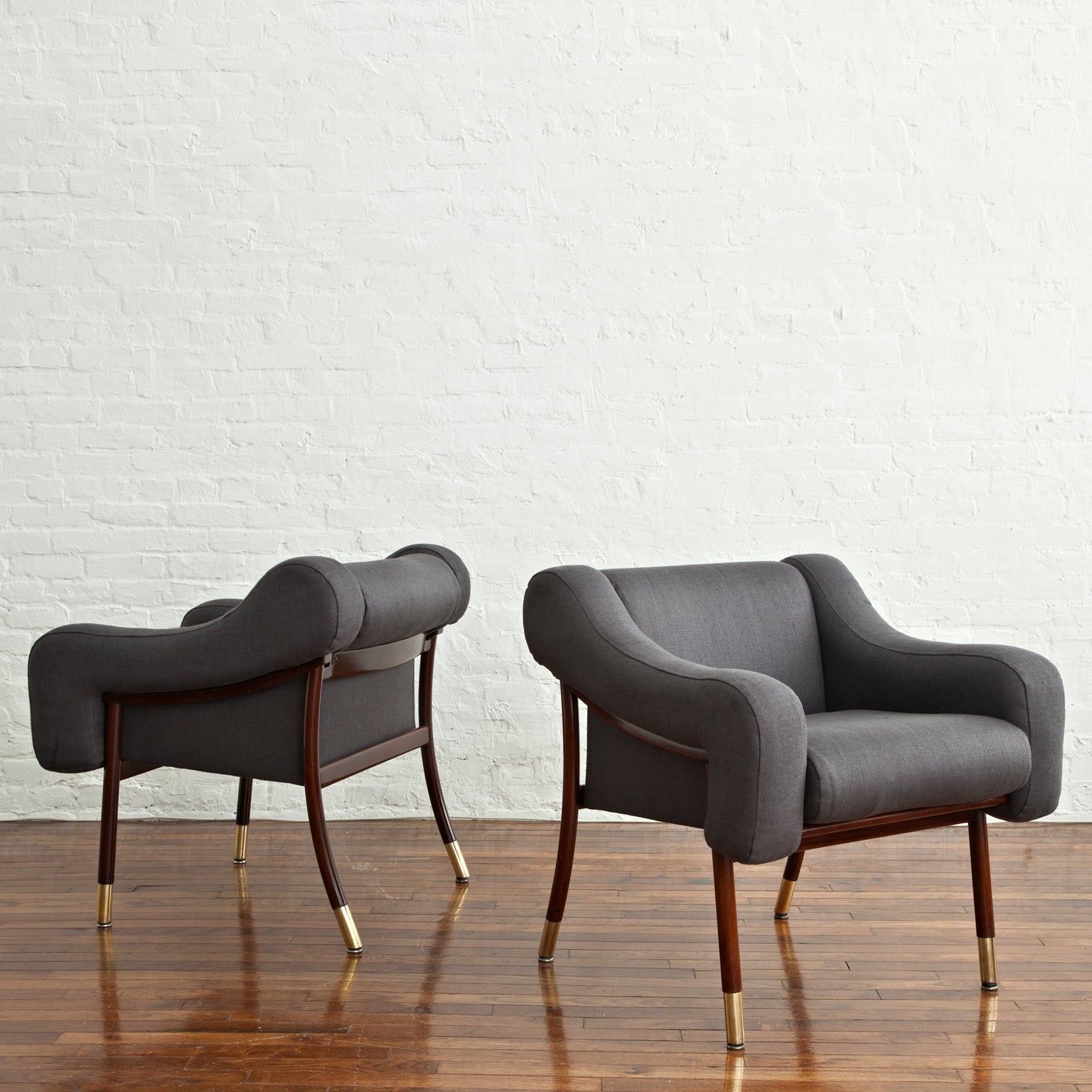 Pair of Upholstered Armchairs by Gianfranco Frattini