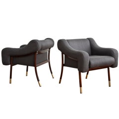 Pair of Upholstered Armchairs by Gianfranco Frattini