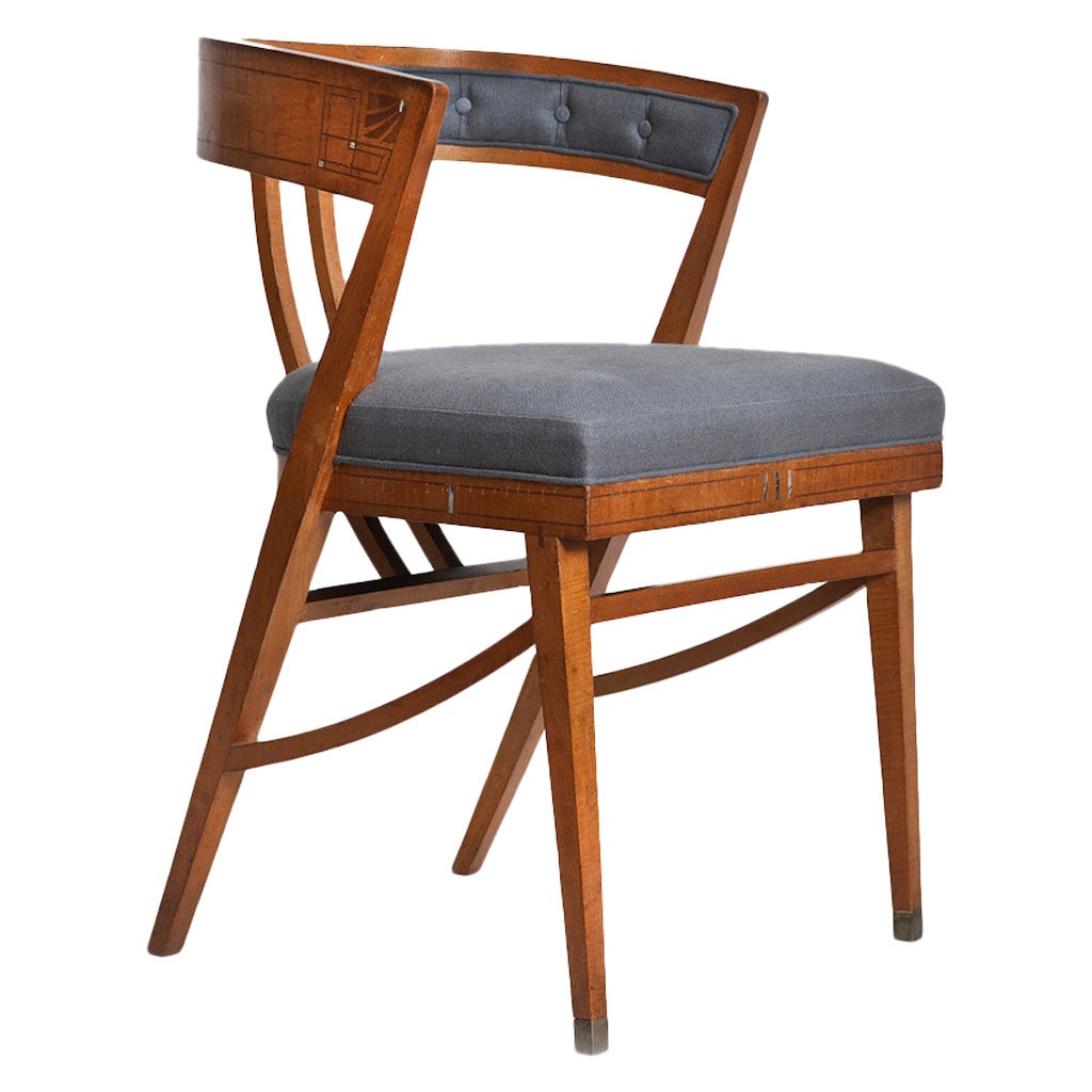 Satinwood Armchair Attributed to Carlo Zen