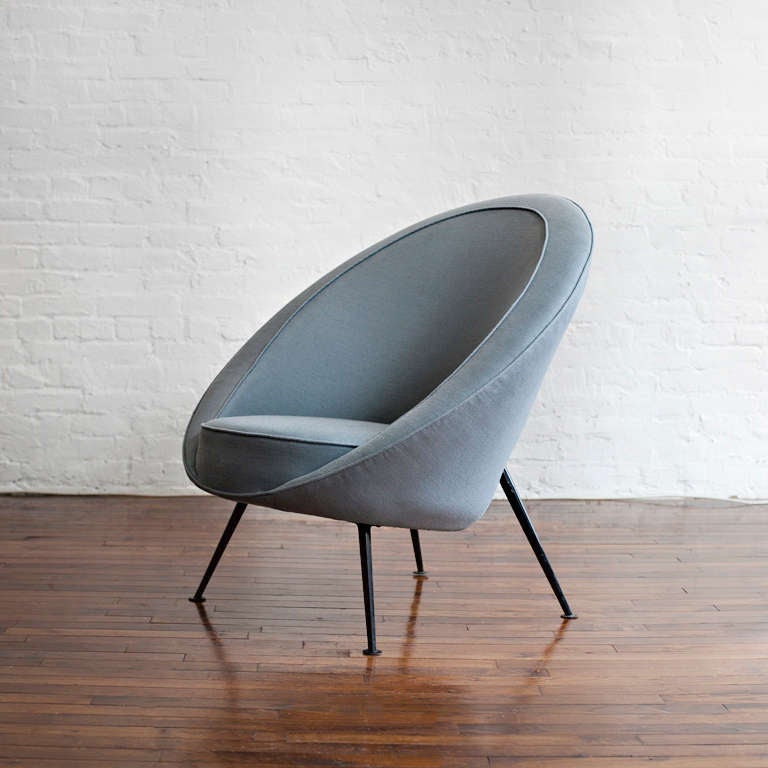 Mid-20th Century Rare Pair of 813 'Egg' Lounge Chairs by Ico & Luisa Parisi