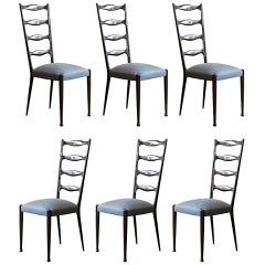 Set of Six Ladder-Back Dining Chairs by Paolo Buffa