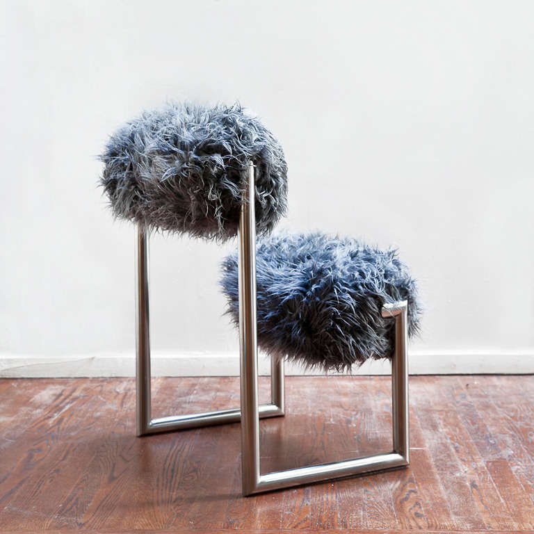 Modern Pair of “Due Più” Chairs by Nanda Vigo