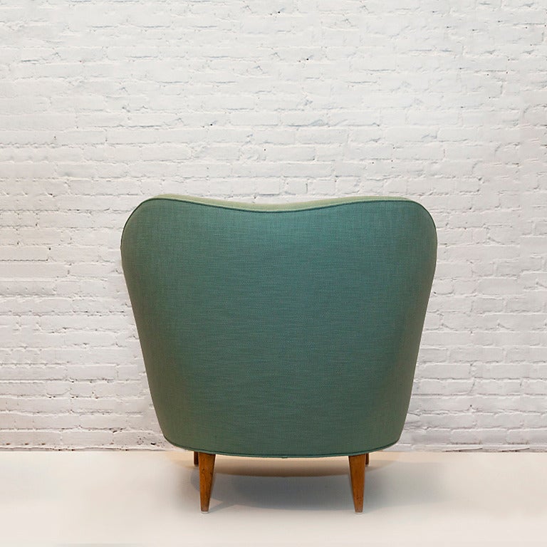 Upholstery Pair of Upholstered Lounge Chairs by Gio Ponti
