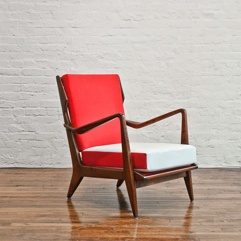 Mid-20th Century Pair of Model no. 516 Lounge Chairs by Gio Ponti