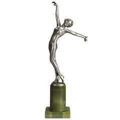 Antique Fleur Bronze Dancer Sculpture