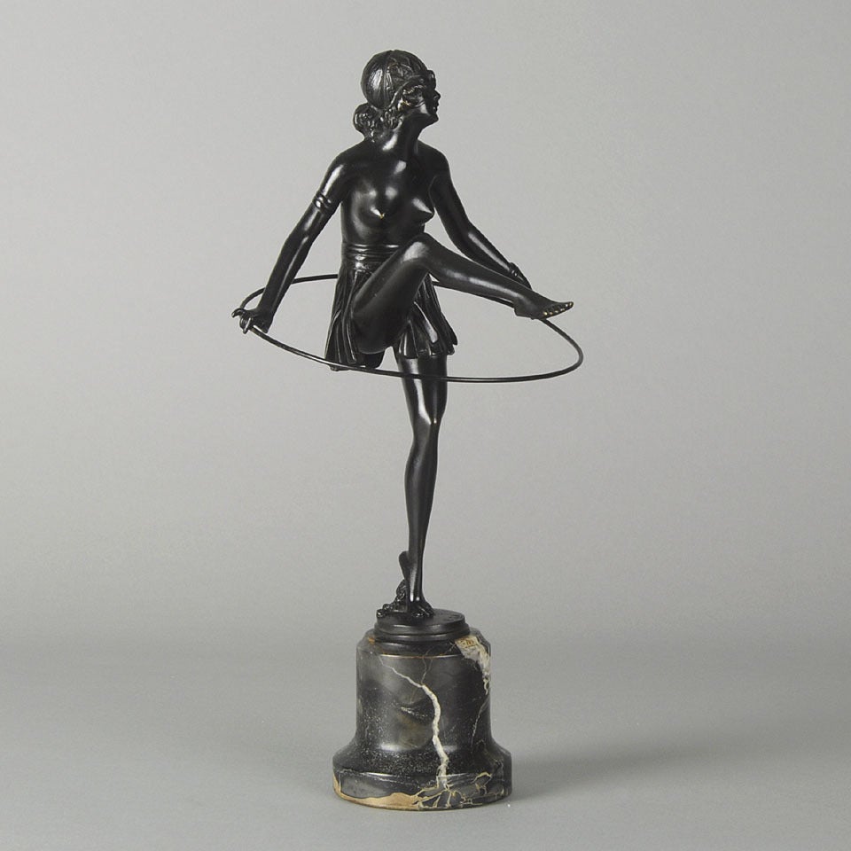 Art Deco Figure of Dancer with Hoop For Sale