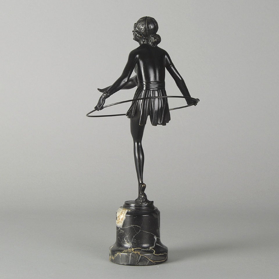 Bronze Figure of Dancer with Hoop For Sale