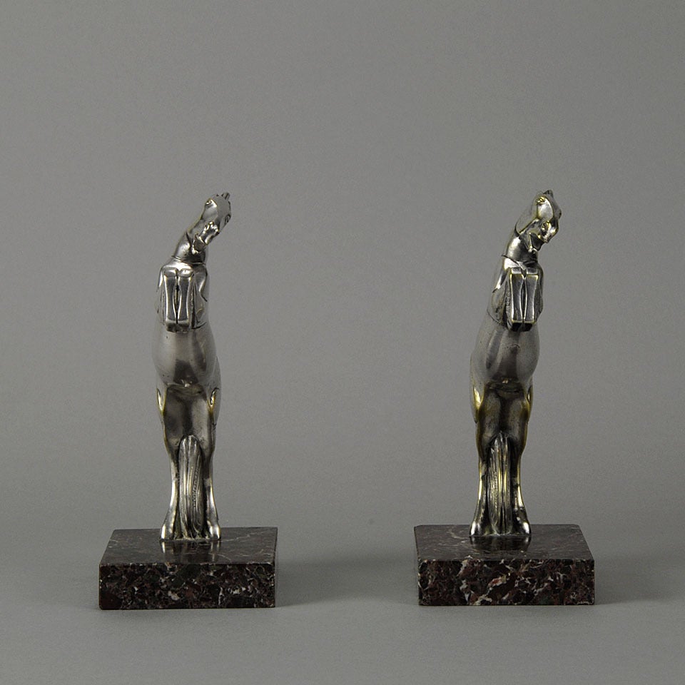 Art Deco Rearing Horse Bookends For Sale