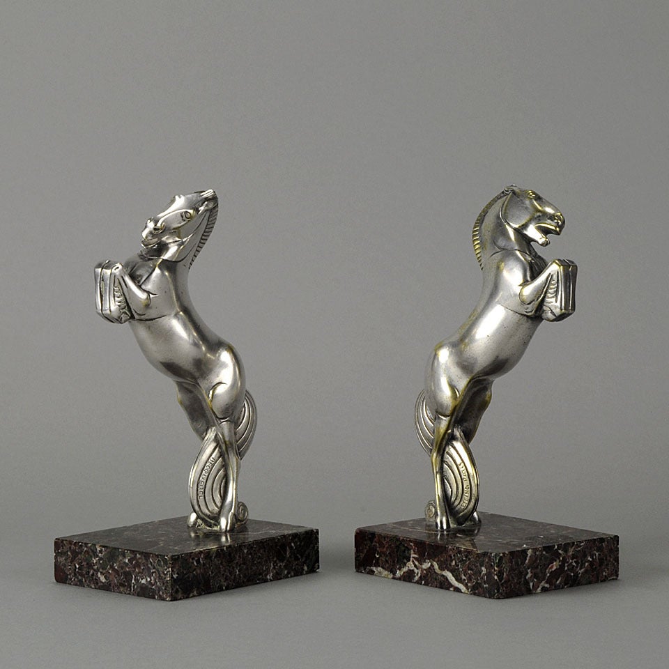 French Rearing Horse Bookends For Sale