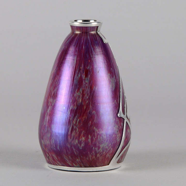 Austrian Loetz early 20th C Lilac Secessionist Art Nouveau Glass Vase For Sale