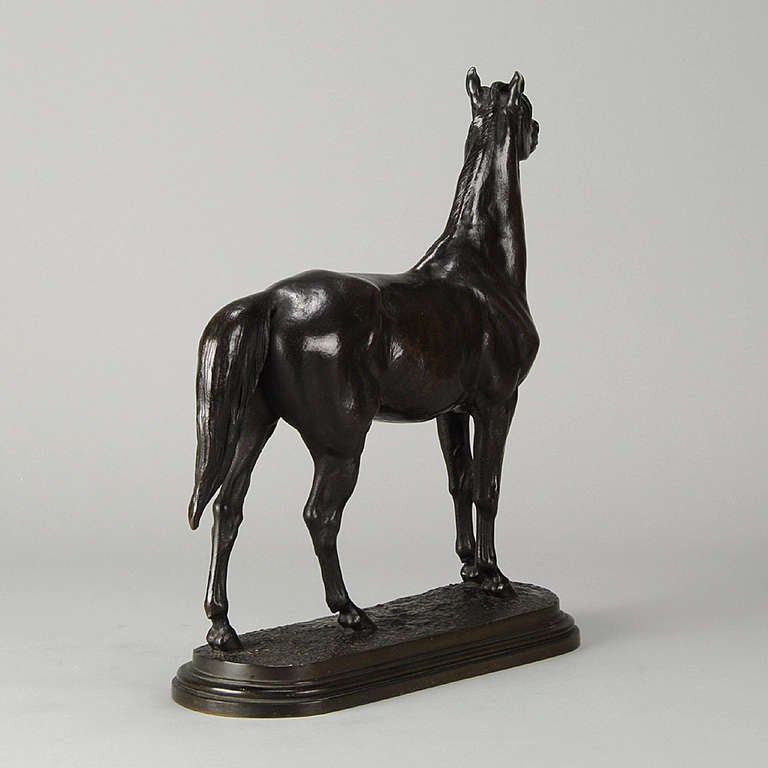 19th Century French Bronze Study of Powerful Thoroughbred For Sale 2
