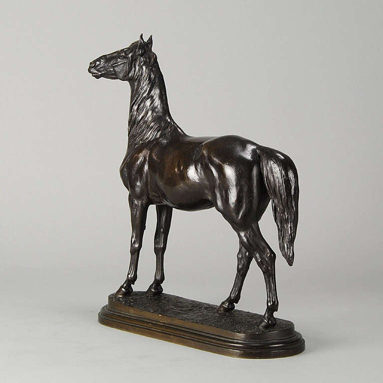 19th Century French Bronze Study of Powerful Thoroughbred For Sale 3