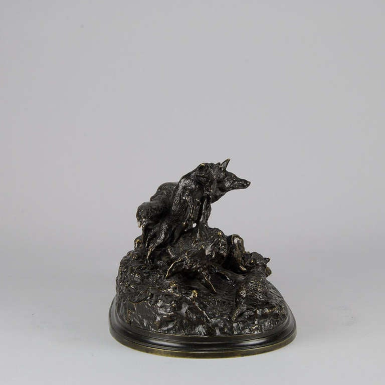 Sculpture Renarde et Ses Petits
