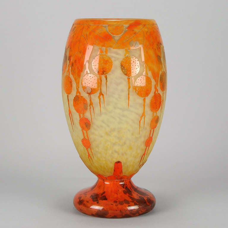 Art Glass Orange Tree Vase