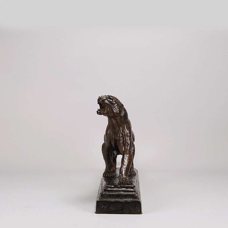 Art Deco Striding Panther Sculpture For Sale