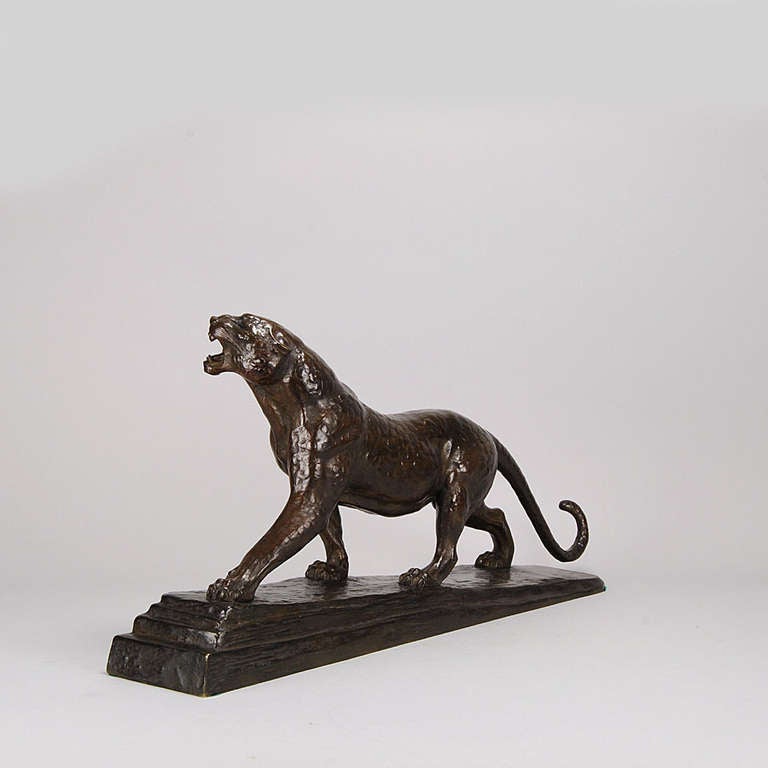 French Striding Panther Sculpture For Sale