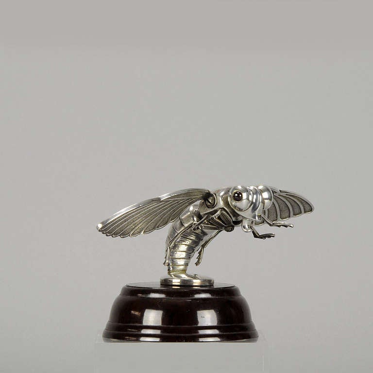 A fabulous early 20th Century silvered bronze car mascot in the form of a flying hornet. A most impressive subject to use as a car mascot with very fine hand finished detail, signed Asprey London.

Date :
    1930
Condition :
    Excellent