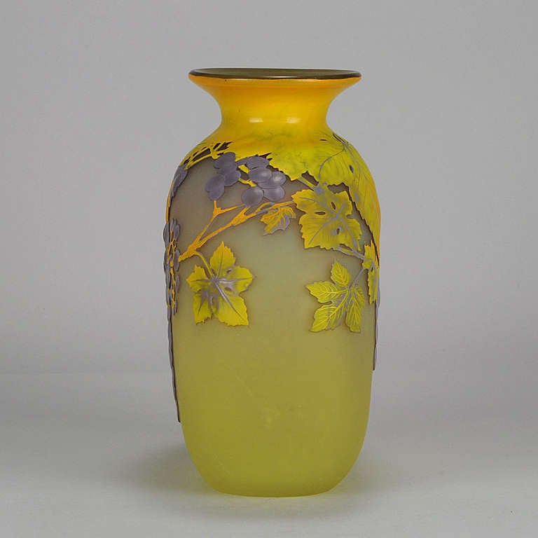 Art Nouveau Raisins Souffle Vase For Sale