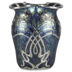 Silvered Blue Vase