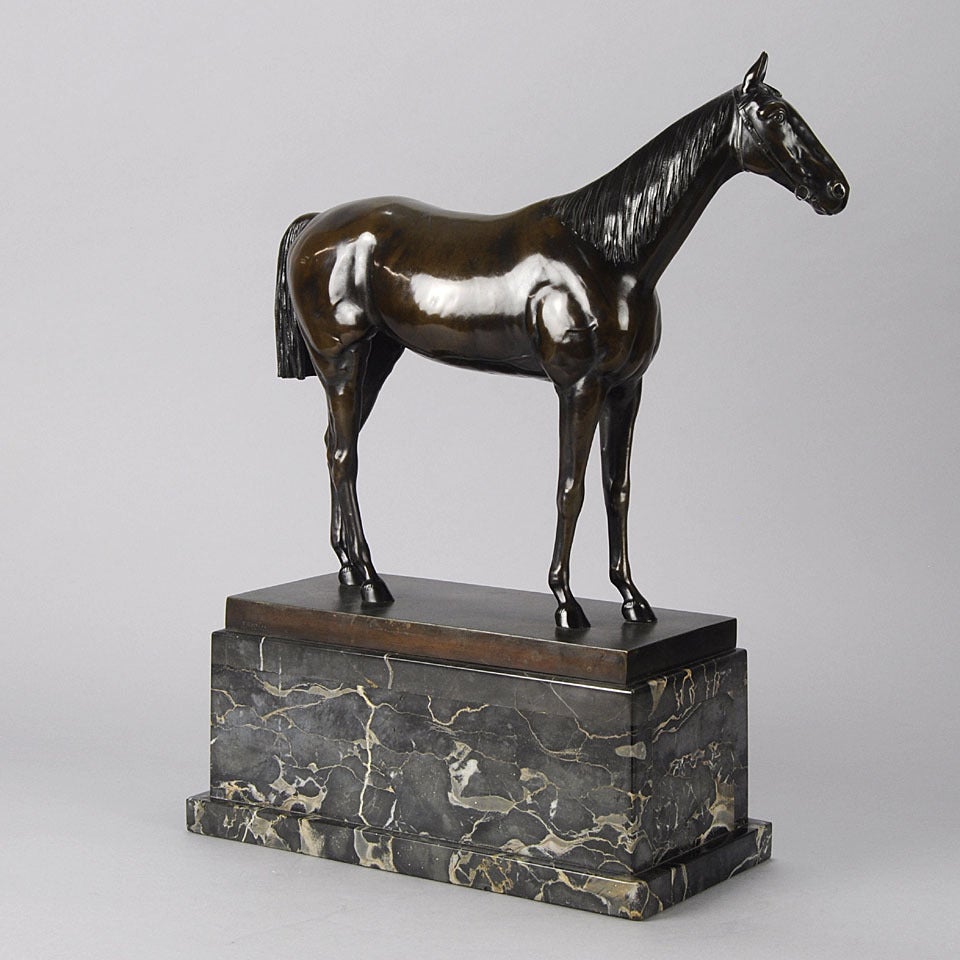 Standing Thoroughbred Bronze Sculpture In Excellent Condition For Sale In London, GB