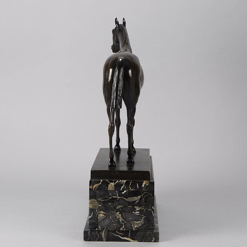 Standing Thoroughbred Bronze Sculpture For Sale 2