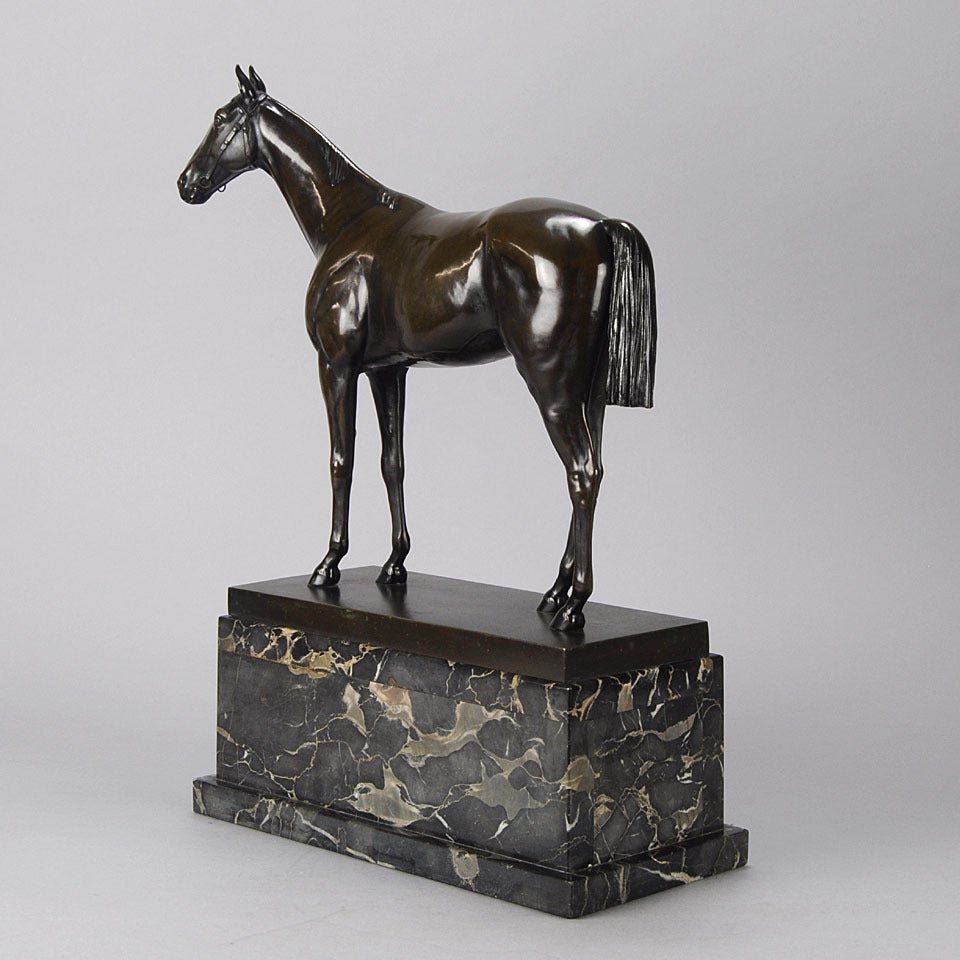 Standing Thoroughbred Bronze Sculpture For Sale 3