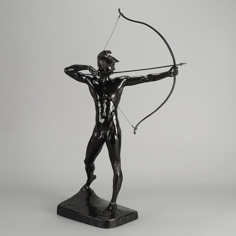 Art Nouveau Bogenschutze Bronze Figure For Sale