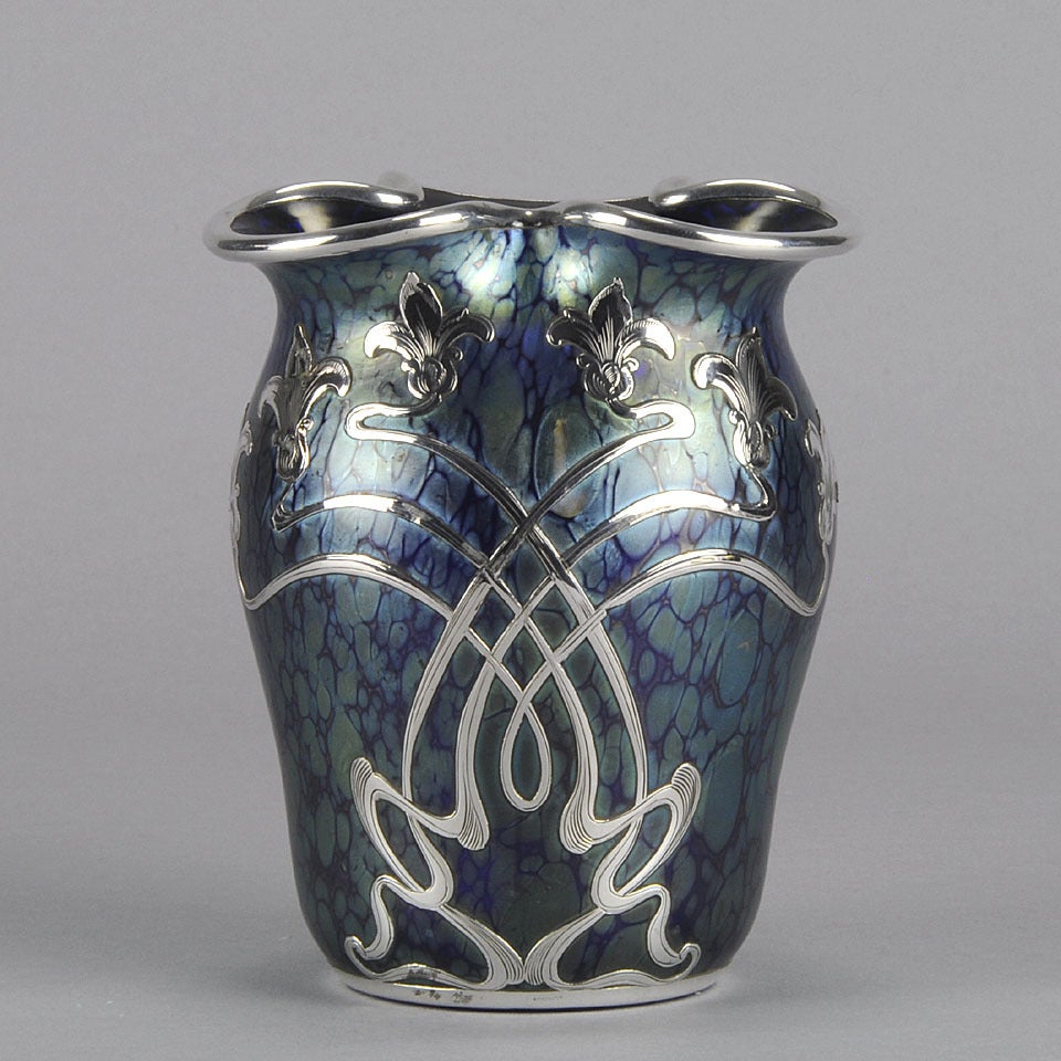 Silvered Blue Vase