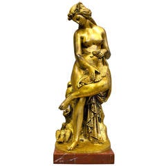 A French gilt bronze figure of Aphrodite