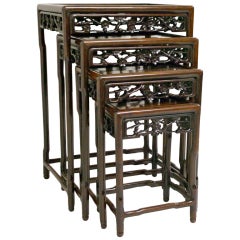 A Nest Of 4, Late 19th Century Chinese Hardwood Tables