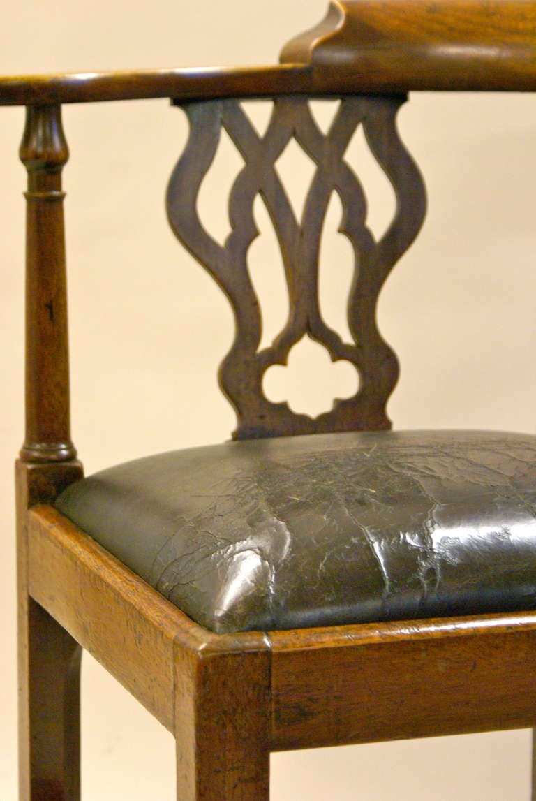 Mahogany A very original George III mahogany corner or desk chair