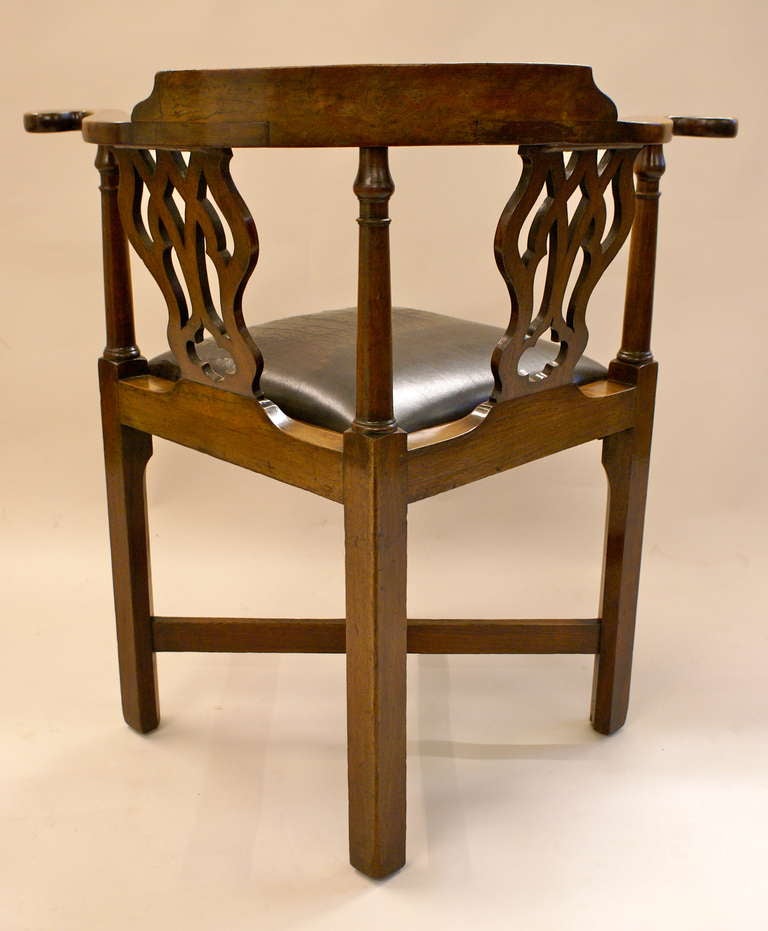 A very original George III mahogany corner or desk chair 1