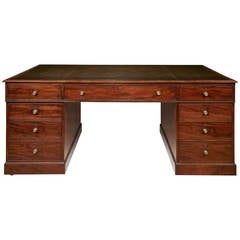 A George III large Mahogany Partners Pedestal desk