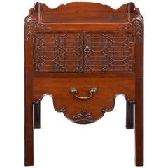 An unusual Chippendale period tray top mahogany night commode.