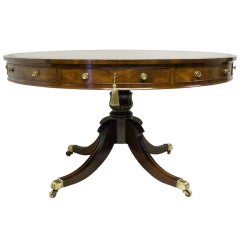 A Fine Quality Regency Mahogany Drum Table A Fine Quality Regency Mahogany Drum Table