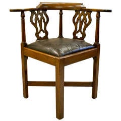 A very original George III mahogany corner or desk chair