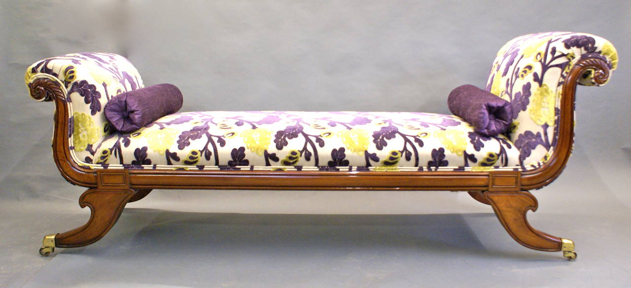 British Superb and Rare Double-Sided Chaise Lounge or Window Seat