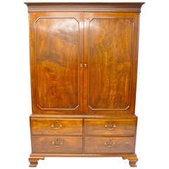 A Chippendale period linen press in exceptionally original condition