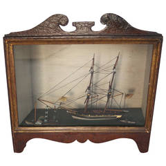 Rare Cased Naive Model of a Tea Clipper, circa 1830