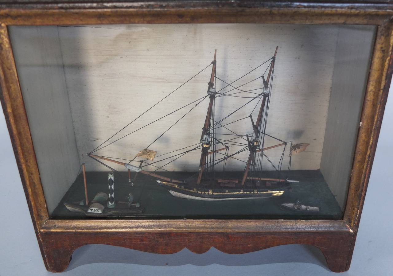 Regency Rare Cased Naive Model of a Tea Clipper, circa 1830 For Sale