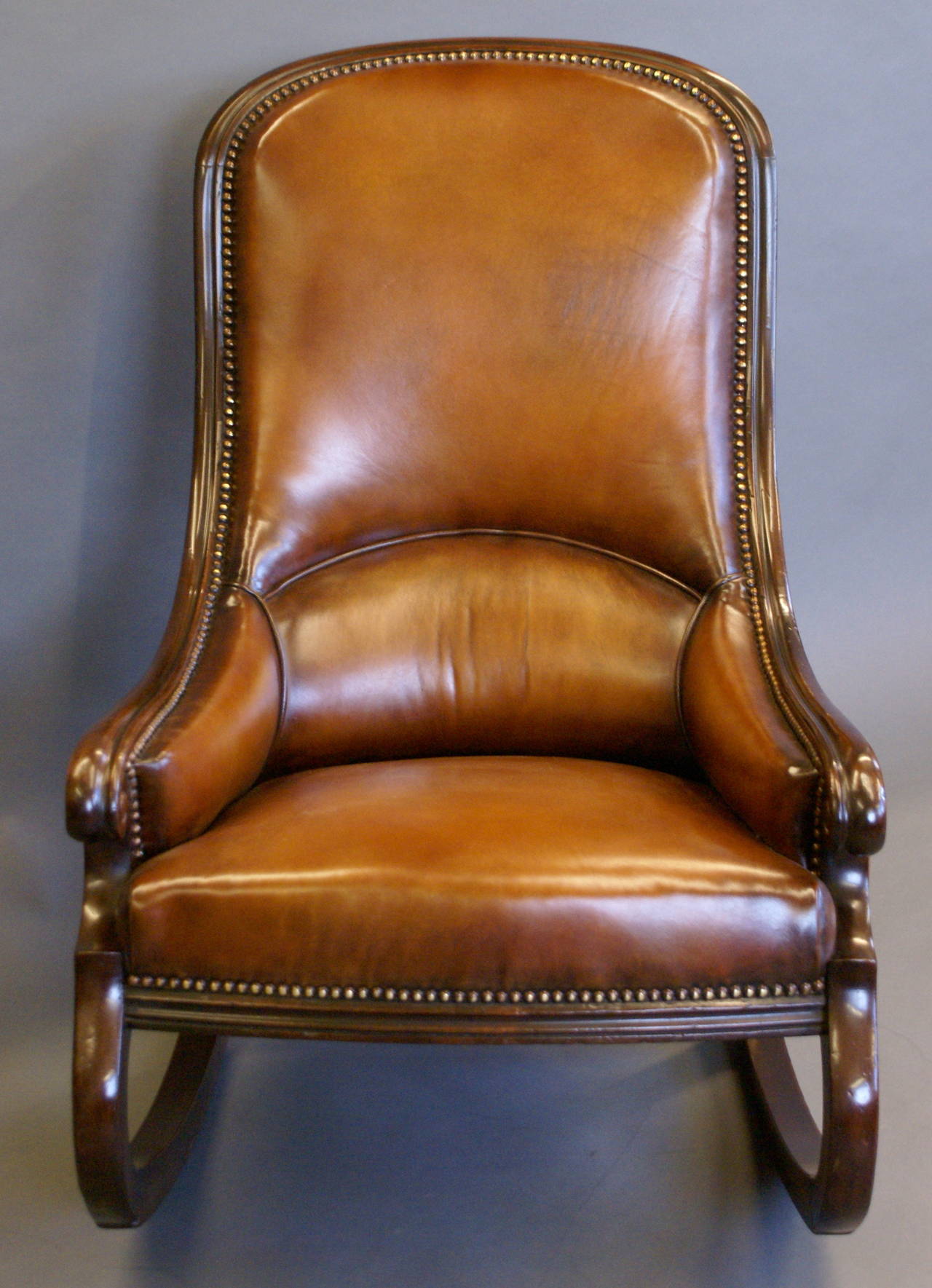 British Very Rare Victorian Mahogany Rocking Chair