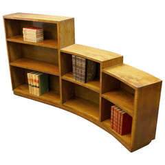 An unusual curved Art Deco bookcase