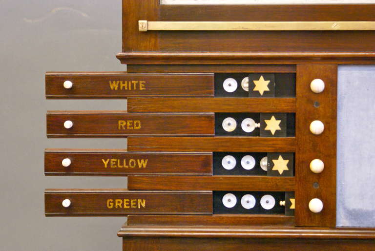 19th Century A snooker scoreboard in Mahogany in very original condition For Sale