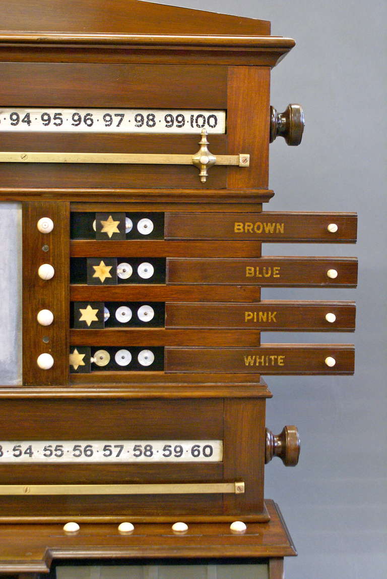 A snooker scoreboard in Mahogany in very original condition For Sale 2