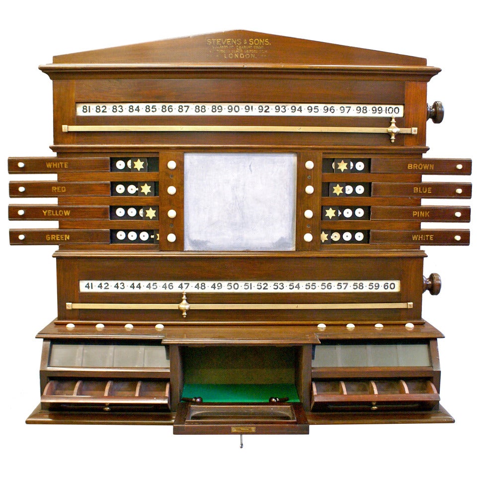 A snooker scoreboard in Mahogany in very original condition For Sale