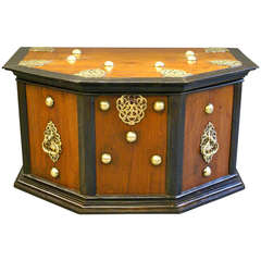 An unusual Portugese Ebony and Padouk Credence Box