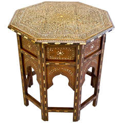 A wonderful quality Indian, Hardwood and inlaid folding table.