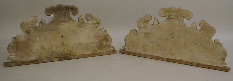A Pair of Late 18th/Early 19th Century Carved Pine Architectural Plaques  1