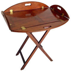 A Regency mahogany butlers tray on folding stand circa1820