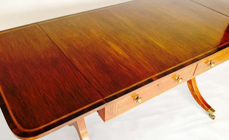 Rare George III 'Partridge Wood' Sofa Table In Excellent Condition In Sundridge, GB